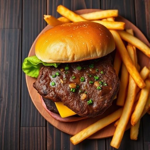 برغر + بطاطا